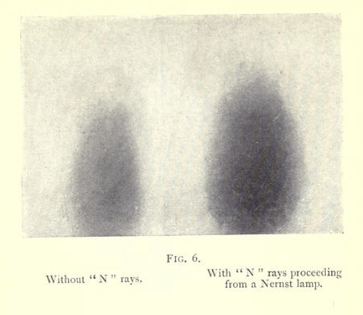 Blondlot's photographic "evidence" of N-Rays.